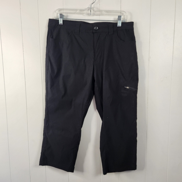 Eddie Bauer Rainier Capri Pants Cropped Pants Black Hiking Activewear Womens 10 - Picture 3 of 13